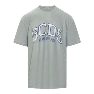 GCDS T-Shirts, male, Gray, Size: XL Logo Lounge SS Tee