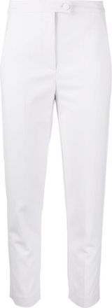 Patrizia Pepe cropped tapered trousers - women - Viscose/Elastane/Polyester - 38 - Grey