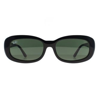 Ray-Ban Oval Womens Polished Black Green RB2221 - One Size