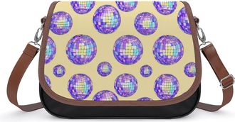 Generic Disco Ball Print Crossbody Bags for Women Shoulder Messenger Bag Purse Handbags