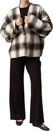 Sundays Alba Jacket In Ash Brown Plaid