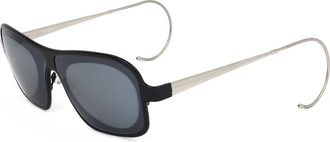 Linda Farrow RAF SIMONS RAF19 C1 Mens Sunglasses Black Size 54