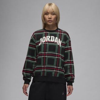 Nike Jordan Womens Jordan Brooklyn Fleece Graphic Crew-Neck Sweatshirt in Green | HM5498-341