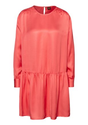 Boss Orange by Hugo Boss Blusenkleid BOSS ORANGE Diveno Premium Damenmode, Damen, Gr. 42, N-Gr, pink, Web, Obermaterial: 100% Viskose, regular fit knielang, Rundhals, 2-Knopf-