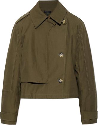 Rag & Bone Jamie Korte Trenchcoat - Dames - Trenchcoats - Groen - XS - Katoen - Jassen