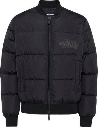 Dsquared2 Zwarte donsjas met dubbele rits - Heren - Winterjassen - Zwart - L - Jassen
