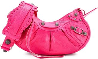 Balenciaga Le Cagole Giant Studs Shoulder Bag Leather XS hobo bag - Roze