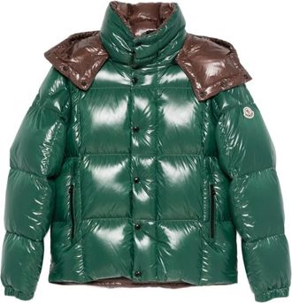 Moncler Jassen, Heren, Groen, XL, Gewatteerde Groene Hoodiejas