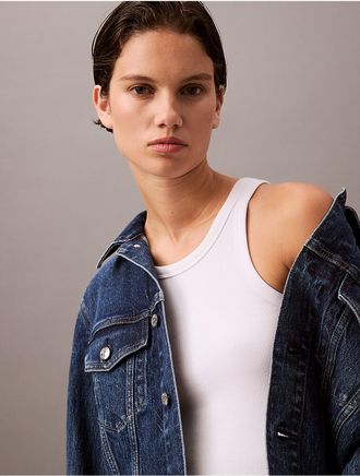 Calvin Klein Jeans Calvin Klein Womens Cotton Contour Rib Tank - White - XS