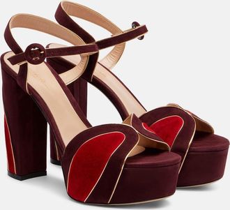 Gianvito Rossi Sandali con plateau 125 in suede