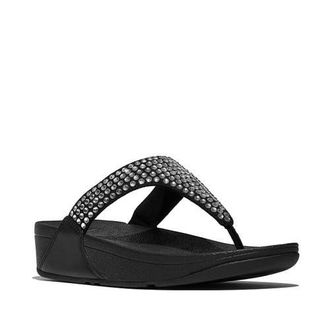 FitFlop Lulu Maxi-crystal toe-post sandals in Black at Nordstrom, Size 8.5