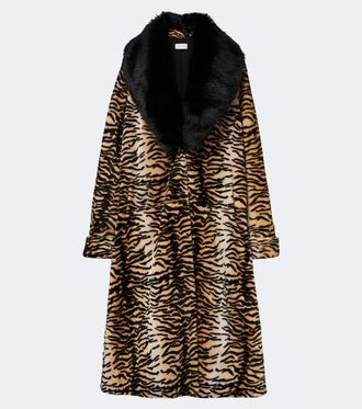 Nour Hammour Cappotto Nina in shearling con stampa