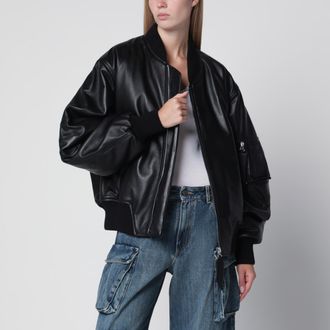 The Attico Bomber Anjia in pelle nero