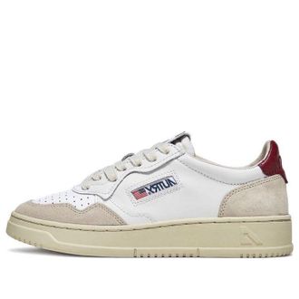Autry (WMNS) AUTRY Medalist Low Leather and Suede White Beige Red AULW-LS48