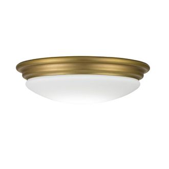 Netlighting Brompton Decorative Flush Ceiling Light Brushed Brass IP44 in Yellow