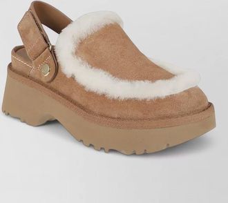 UGG slippers chunky sole faux fur slingback