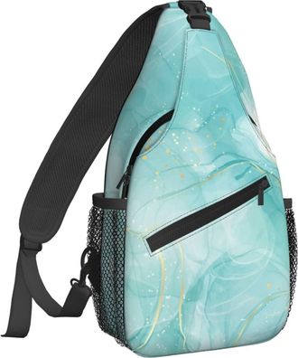 Generic Marble Watercolor Crossbody Bag Trendy Shoulder Bag Anti Theft Chest Backpack For Men Casual Shopping