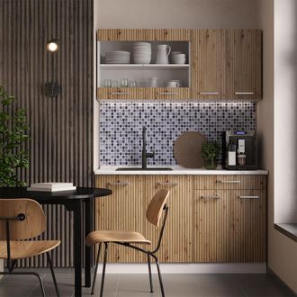 Vicco Cocina Vers&aacute;til R-line, Roble Artesanal/blanco, 140 Cm, Et Antracita