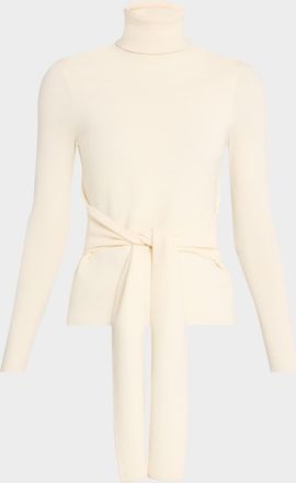 Toccin Brielle Tie-Front Turtleneck Top