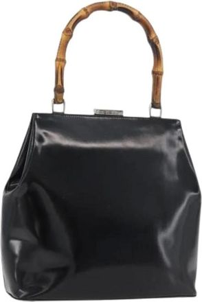 Gucci Pre-owned Handbags, female, Black, Size: ONE SIZE Pre-owned Vintage Enamel Hand Bag