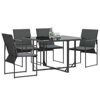 Berkfield Home Modern Garden Chairs with Cushions 4 pcs Black Textilene