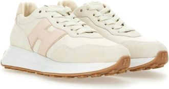 Hogan Low-Top Sneaker - Textured Leather Sneakers - Gr. 36 (EU) - in Beige - für Damen
