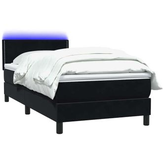 vidaXL Cama Box Spring Con Colch&oacute;n Cuero Sint&eacute;tico Negro 90x210 Cm Vidaxl