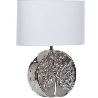 Beliani Table Lamp KHERLEN Ceramic Silver