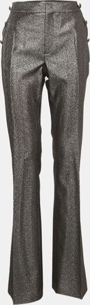 Just Cavalli Grey Lurex Button Detail Trousers