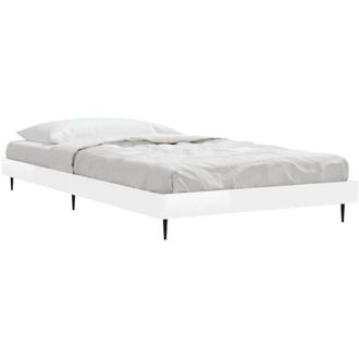 vidaXL Estructura de cama madera de ingeniería blanco brillo 90x200cm Vidaxl