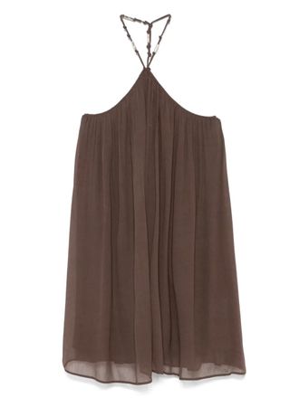 Patrizia Pepe halterneck mini dress - Brown