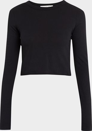 Slvrlake Denim Long Sleeve Cropped Baby Tee