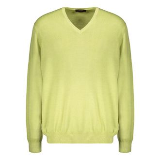 Moorer Cashmere Knitwear, male, Green, Size: 4XL Cashmere V-neck Sweater