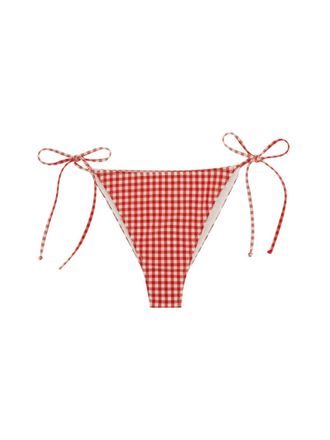 MC2 Saint Barth Red Gingham Bikini Bottom Swimwear