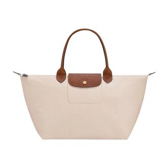 Longchamp Le Pliage Original Large Tote - Dames - Tassen - Beige - Maat: ONE Size Leer