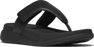 FitFlop F-Mode Go Adj Flatfo Toe-Post in All Black at Nordstrom, Size 7.5