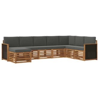 vidaXL Conjunto De Sof&aacute;s De Exterior 6 Pcs Natural Y Antracita Vidaxl