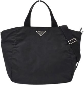 Prada Pre-owned Vintage Nylon Tote Bag - Dames - Vintage Shopper - Zwart - ONE Size - Nylon - Vintage