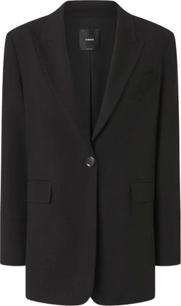 Pinko Pinko, Jassen, Dames, Zwart, XL, Enkelrijige Blazer