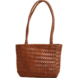 Pink Haley Maria Artisan Handwoven Leather Mini Tote in Brown at Nordstrom