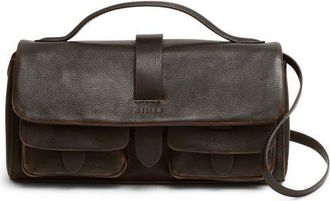 Aim&eacute;e Rebel Snake Embossed Leather Crossbody Bag in Fudge Brush Off at Nordstrom