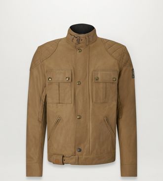 Belstaff Brooklands Motorcycle Jacket Mens Waxed Cotton Sand Size 3XL