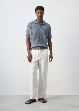 Mango Polo maglia sottile 100% cotone indaco - Uomo - XXL - MANGO MAN