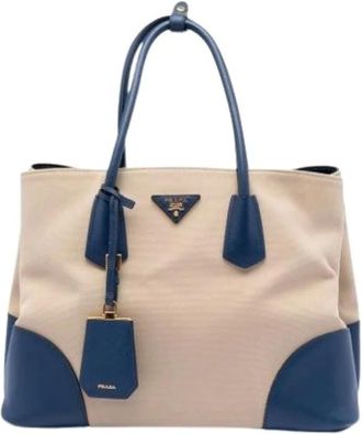 Prada Pre-owned Tote Bags, female, Beige, Size: ONE SIZE Pre-owned Vintage Satchel