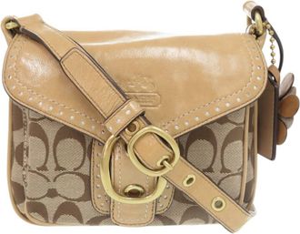 Coach Canvas Patent Leather Shoulder Bag (Pre-Owned)