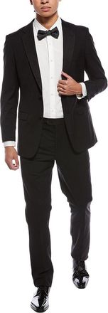 Zanetti Satin Trim Suit With Flat Front Pant