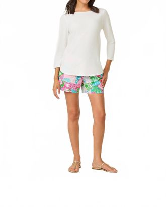 Lilly Pulitzer Key West 3/4 Sleeve Top In Resort White