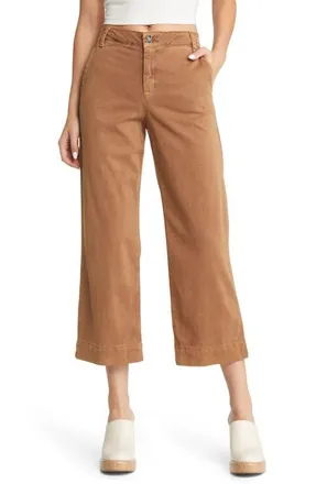 Bella Dahl Saige Wide Leg Crop Pants in Warm Copper at Nordstrom, Size 24