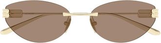 Balenciaga Sunglasses Bb0486 S 004 Gold/Brown Women