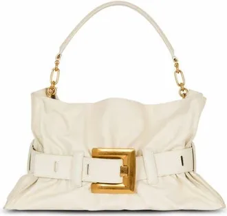 Balmain Medium Anthem Shoulder Bag In Leather in White at Nordstrom